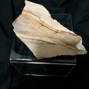 🤍 Banded Chalcedony Slab | Cream & Tan Natural Stone | Raw Cut Specimen